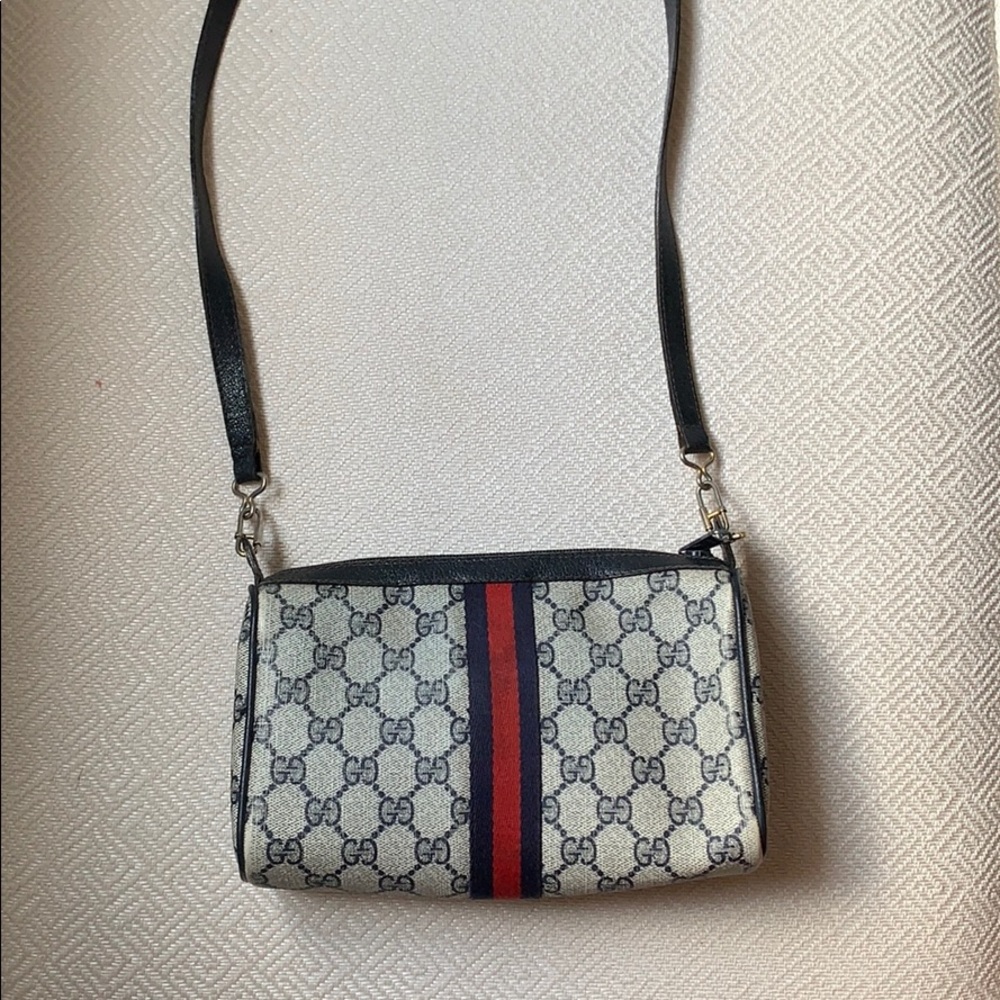 Gucci (1980ish) Navy Blue Crossbody/Shoulder Bag